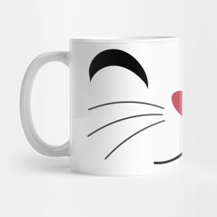 Cat kitty cute face design heart shape love Mug